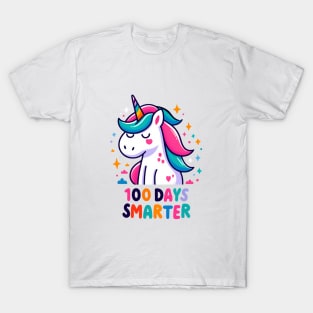 100 days smarter, colorful playfull unicorn T-Shirt